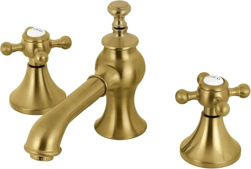 Kingston KC7067BX Widespread Bathroom Faucet, Brushed Brass
