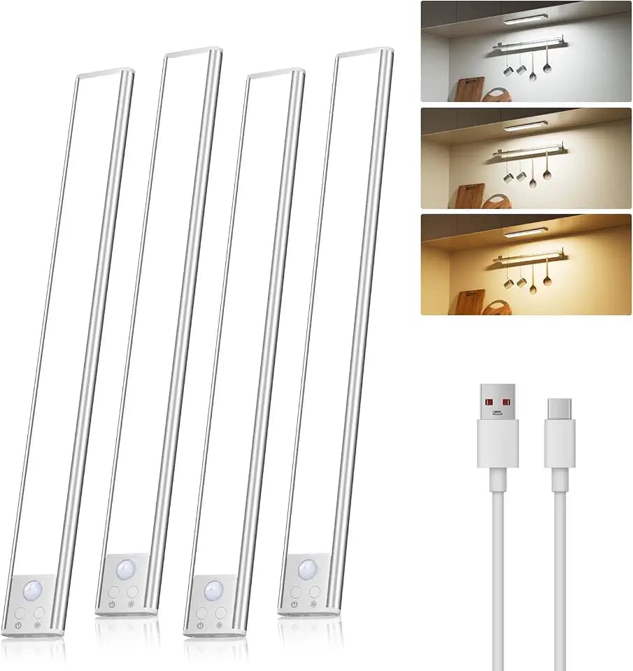 Diomart Under Cabinet Lights Wireless, Motion Sensor Night Lights, 4 Pack