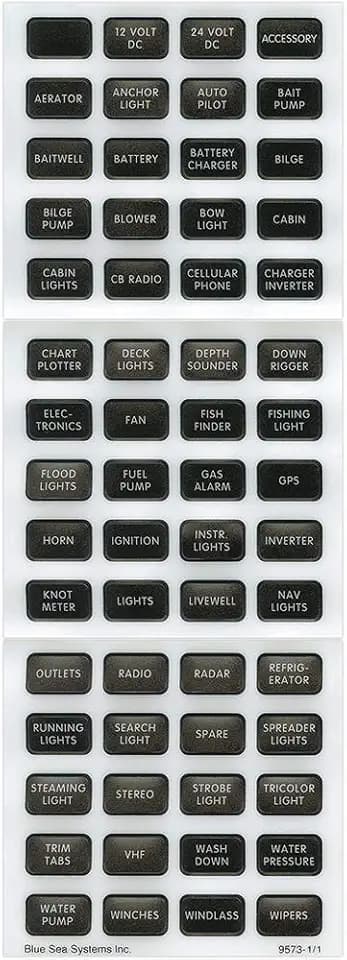 Blue Sea Systems 8214 Black 60 Label Set