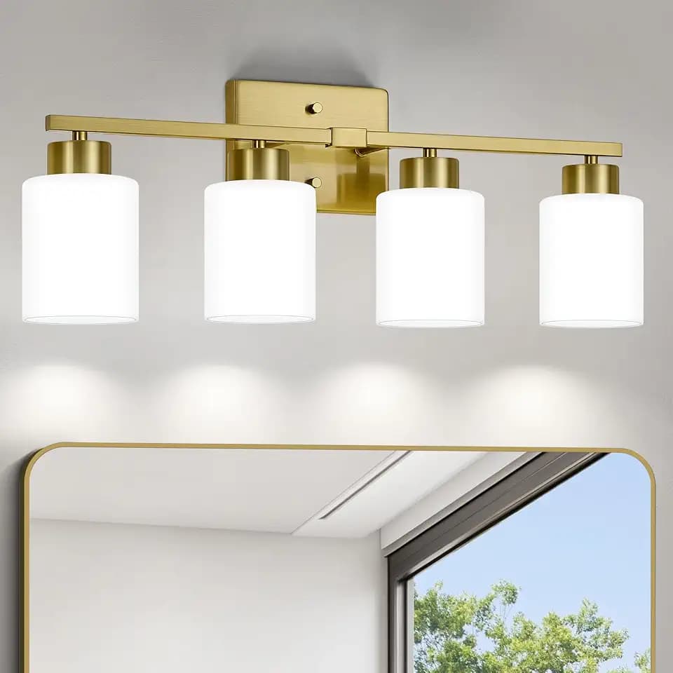 FonmYim Brushed Gold Bathroom Light Fixtures Vanity Lights Over Mirror