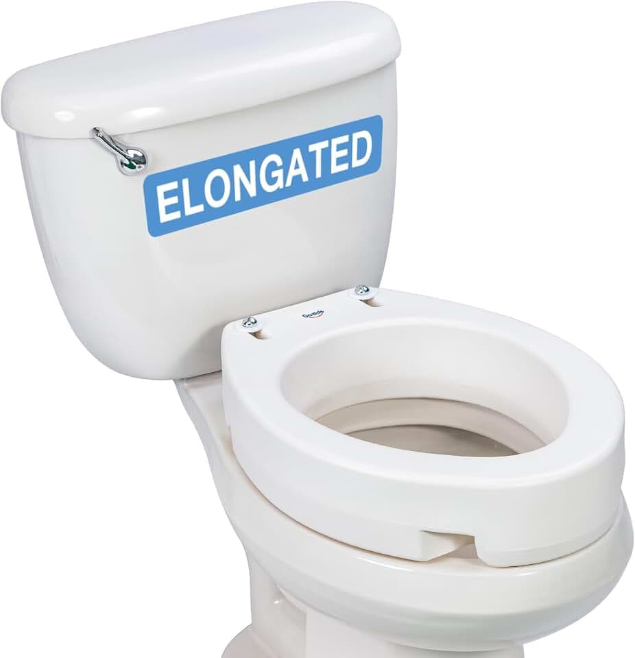 Toilet Seat Risers for Seniors, Fits Elongated Toilets