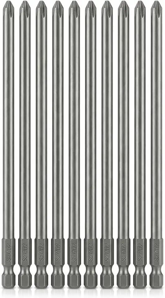 VESTTIO PH2 Phillips Screwdriver Bit Set, 10PCS, 1/4" Hex, 6-Inch