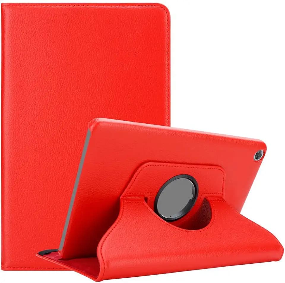 Cadorabo Hülle kompatibel mit Huawei MediaPad M5 8 (8.4 Zoll) Tablethülle ohne Auto Wake Up aus Kunst Leder Flip Klappbare Stoßfeste Cover Hülle für Huawei MediaPad M5 8 (8.4 Zoll) Tasche in Rot