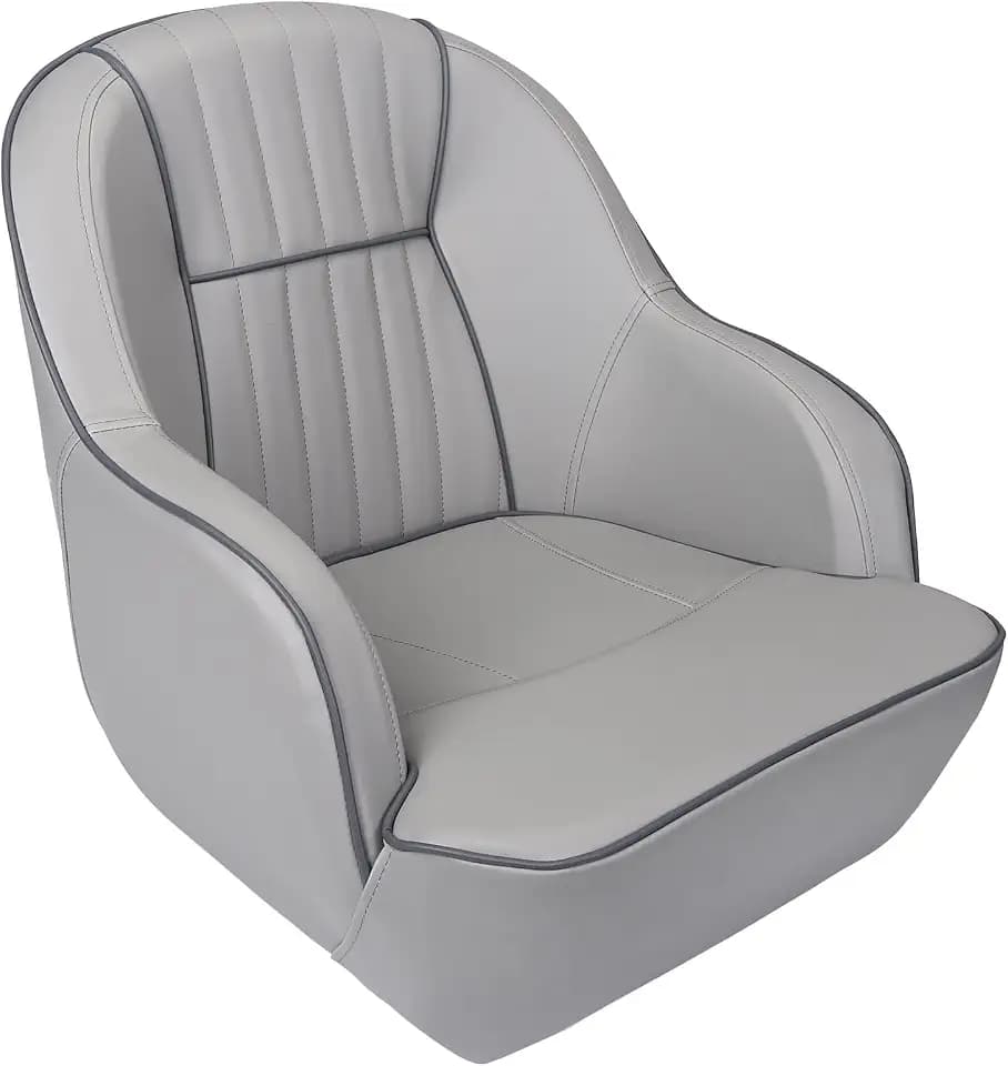 ERGOSEAT Gray Pontoon Captain Seat Marine Captains Chair Boat Bucket Seats