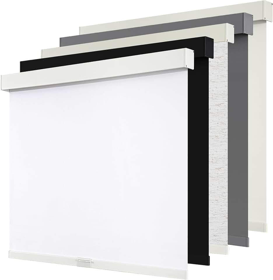 SUNOFF Cordless Blackout Roller Shades for Windows,22.5" W x 72" H,White