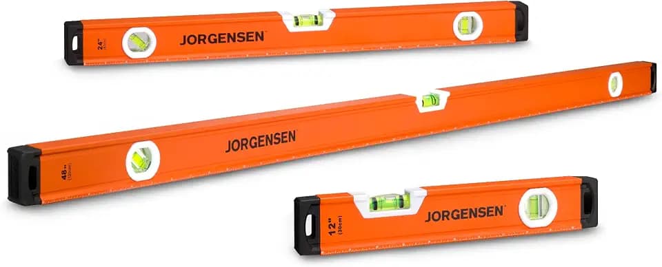 JORGENSEN 3-Piece Non-Magnetic Aluminum Spirit Level Set for Construction
