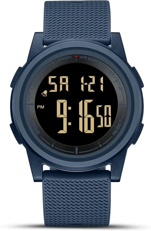 HANPOSH Mens Digital Watch Ultra Thin Sports Waterproof Watches for Men