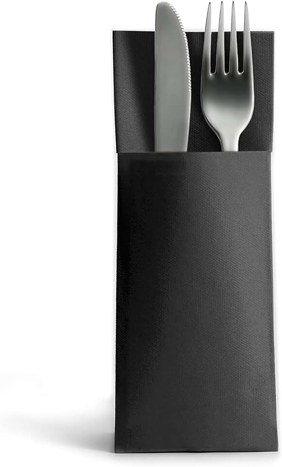 Airlaid Besteckservietten 32x40cm 50/1 - BLACK (390)