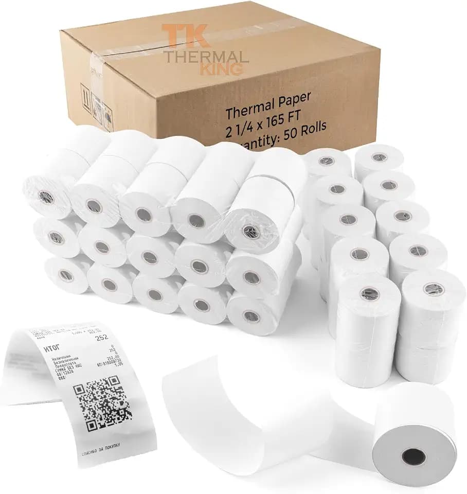 2 1/4" x 165' Credit Card Thermal Receipt Paper 50 Rolls