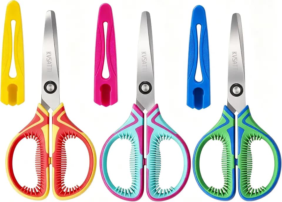 6" Safety Blunt Tip Kids Scissors with Protective Cover Ages 5-8