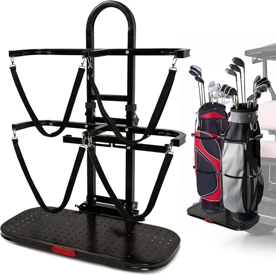 Golf Cart Bag Holder, Golf Bag Holder for 4 Seat Golf Cart