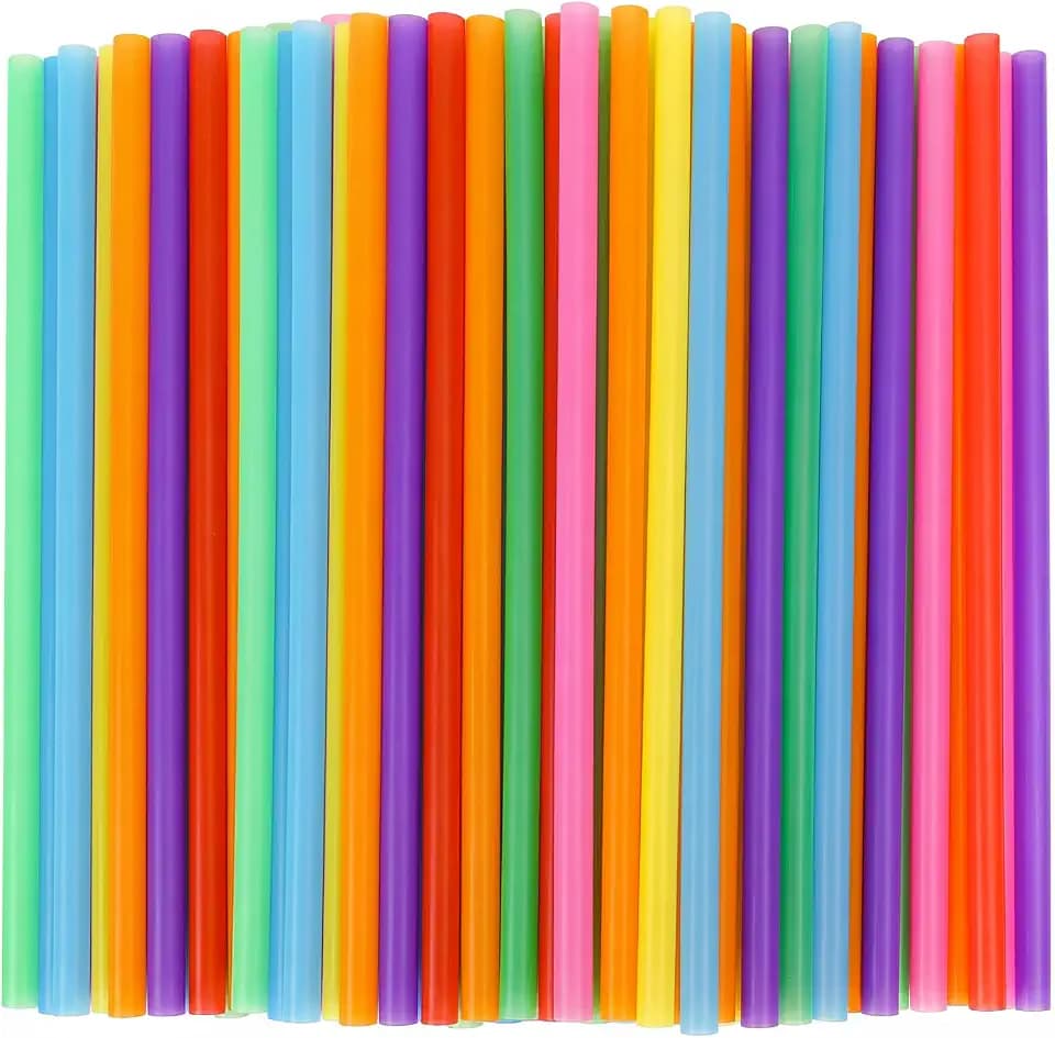 10.3" Jumbo Smoothie & Milkshake Disposable Straws, 120 Pack Colorful