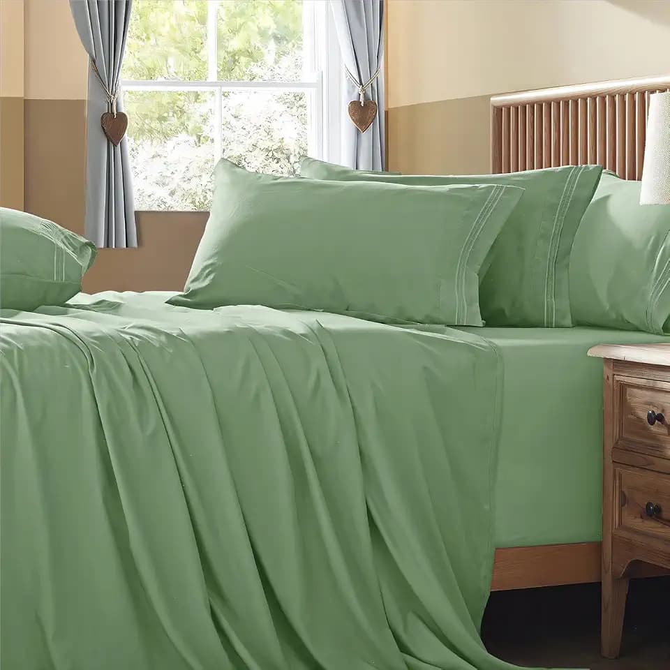 Homiest 6-Piece Extra Deep Pocket Sheets Set, Sage Green King