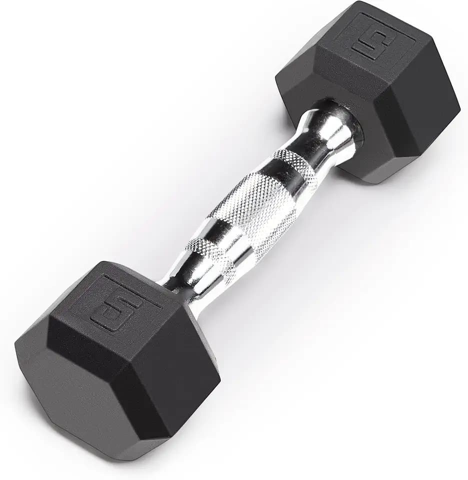 Marcy Classic Rubber Hex Dumbbell - 5 to 70 lbs. Single Weight, Sold Individually