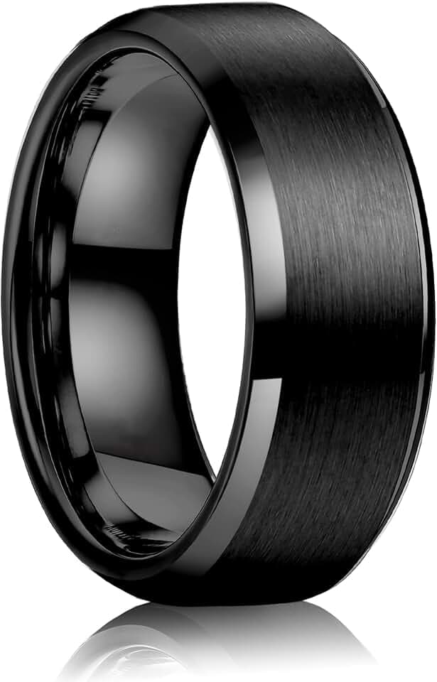 Jstyle 8MM Wedding Band for Men Stainless Steel Ring Band Size 6-14