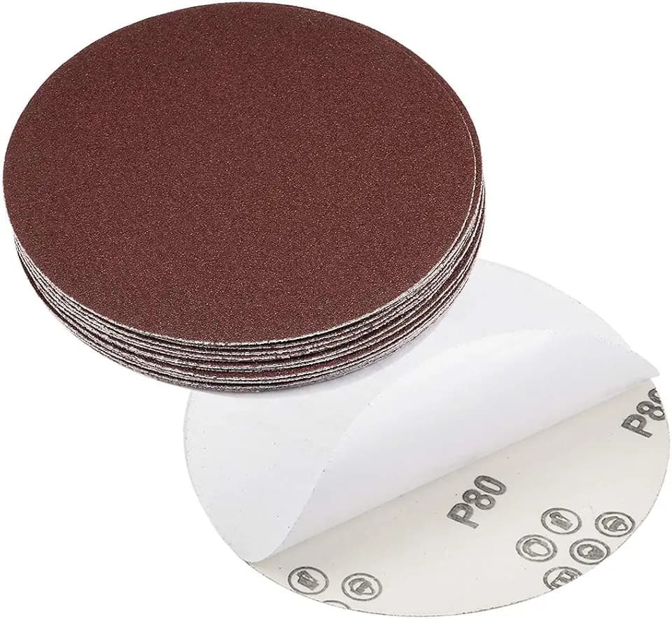 uxcell 6" PSA Sanding Discs 80 Grit Self Stick Aluminum Oxide Sandpaper for Random Orbital Sander Wood Metal Dry Polishing 20pcs