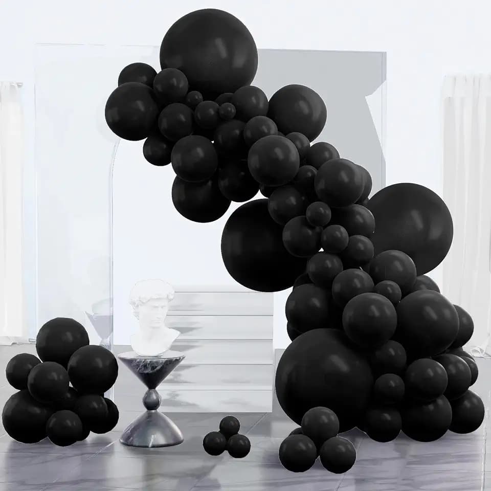 PartyWoo Black Balloons 152pcs Different Sizes of 18 12 10 5 Inch