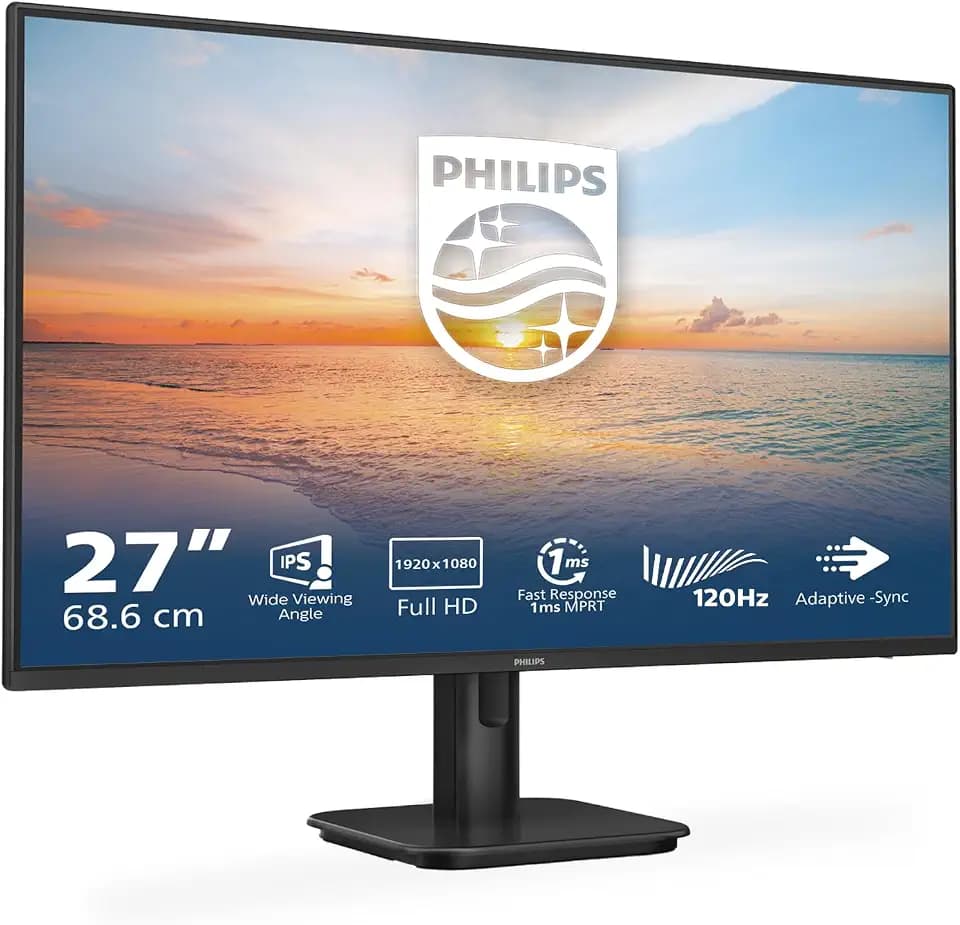 PHILIPS 27E1N1100A - 27 Zoll Full HD Monitor, eingeb. Lautsprecher, 1 ms Reaktionszeit (1920x1080, 100 Hz, VGA, HDMI 1.4) schwarz