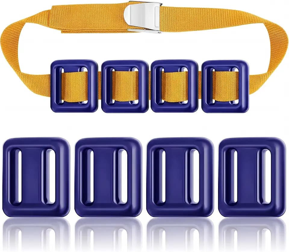 Tellegloww 4 Pcs Dive Weights Belt for Scuba Diving Coated Dive Weights Nylon Dives Belt with 1 Metal Quick Release Buckle for Free Diving Spear Fishing