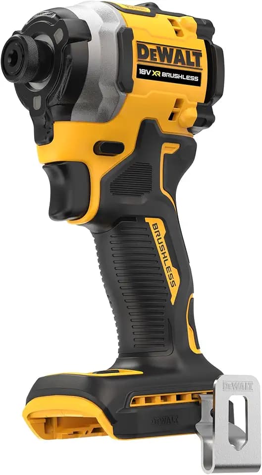 DEWALT 18 Volt Akku-Schlagschrauber (1/4“) (bürstenloser Motor, für schwere Schraubarbeiten, Dreh- und Schlagzahl sowie Drehmoment über 3 Stufen einstellbar, ohne und Ladegerät), DCF850N-XJ -...