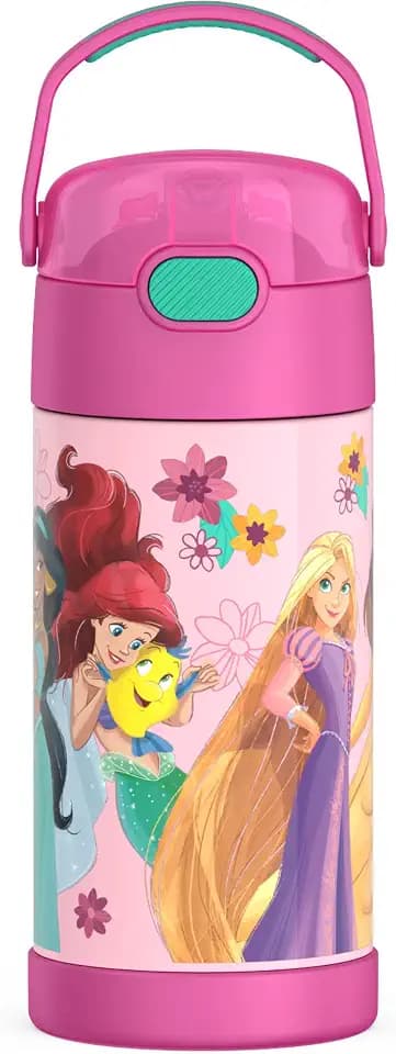 THERMOS FUNTAINER Water Bottle with Straw, 12oz, Princesses