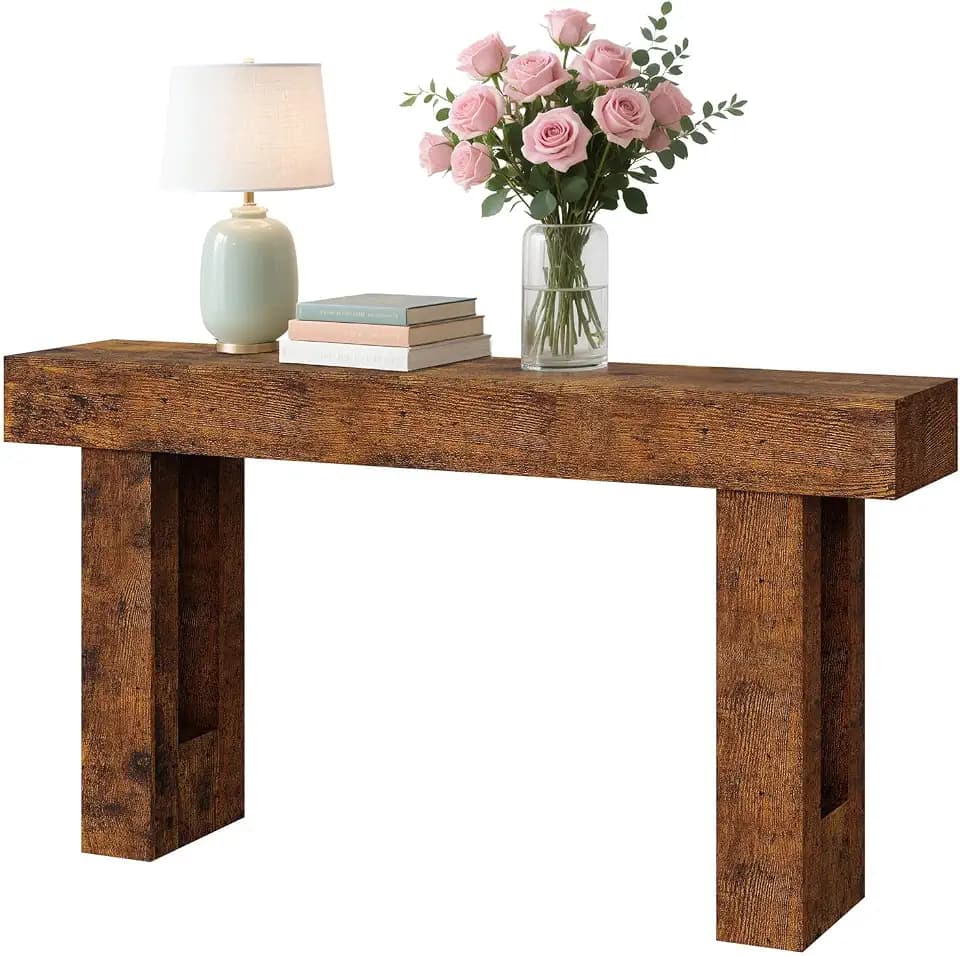 63 Inches Long Console Table, Wooden Entry Table for Entryway, Rustic Sofa Tables Behind Couch, Foyer Hallway Tables for Living Room, Entrance, Foyer