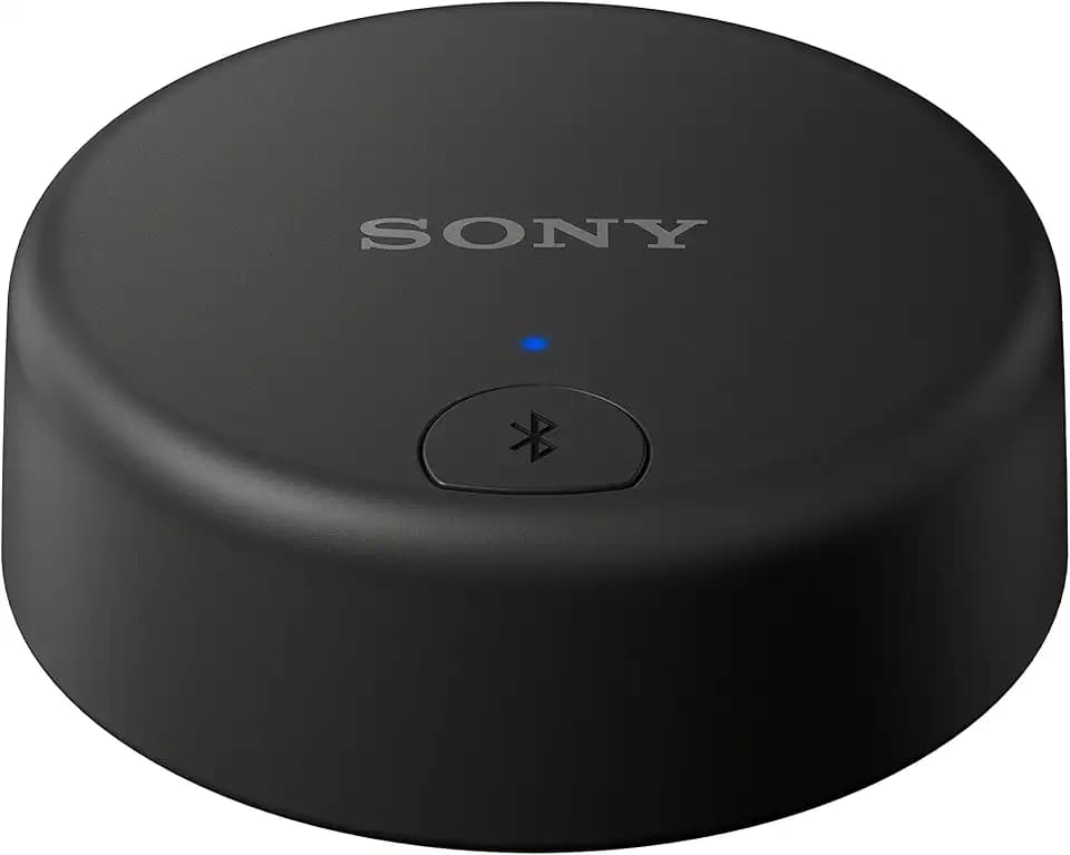 Sony WLA-NS7 Kabelloser Bluetooth-Transmitter – Dolby Atmos Surround Sound auf Sony Kopfhörern und BRAVIA TVs, Bluetooth-, USB- und optische Kabelverbindung, 360 Spatial Sound Personalizer, Schwarz