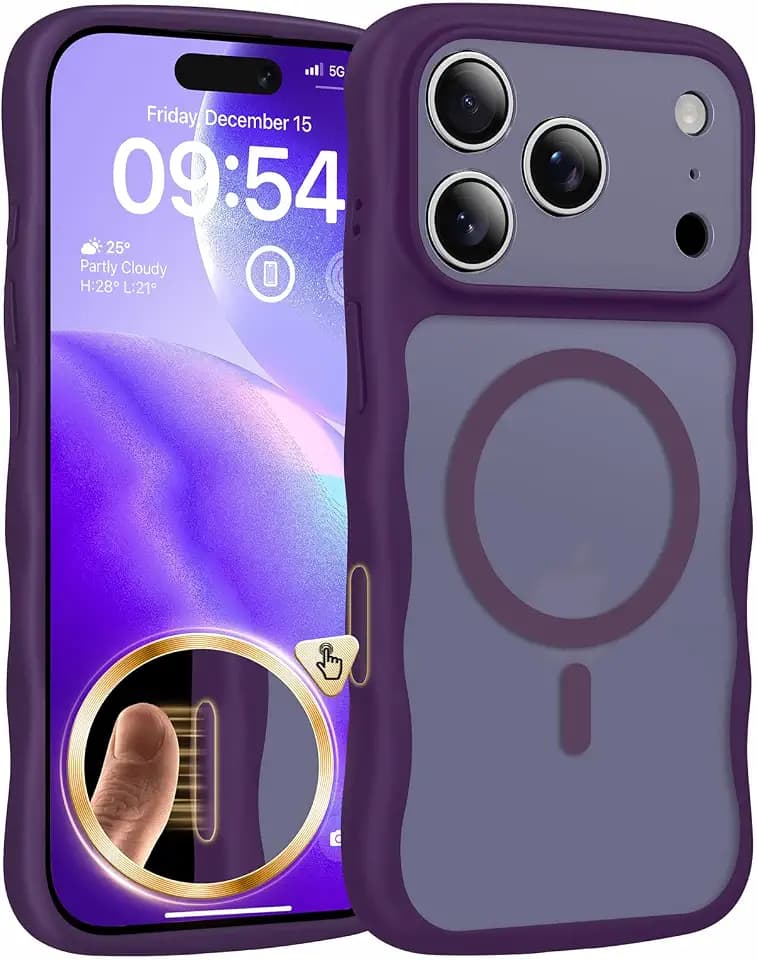 TAURI Magnetic for iPhone 17 Pro Case, Cute Wavy Design Anti-Slip