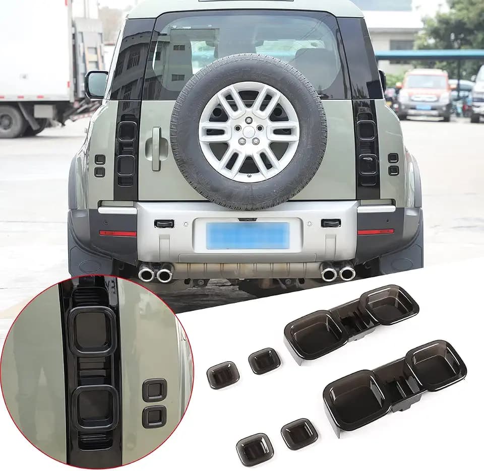 ABS Smoked Rückleuchten Set Montage für LR Defender 90 110 2020 2021 2022 2023 2024 2025 Rücklichtabdeckung Dekorativer Rahmen