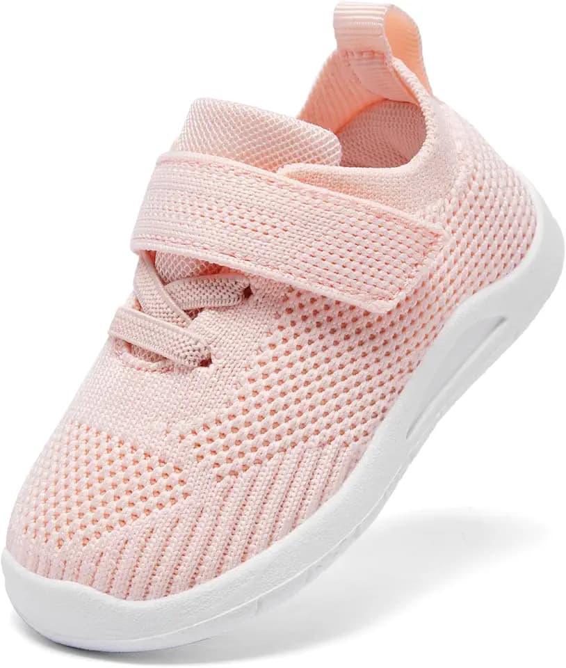 MORENDL Toddler Sneakers Baby Non-Slip Lightweight Breathable Barefoot Shoes Infant Tennis Walking Shoes