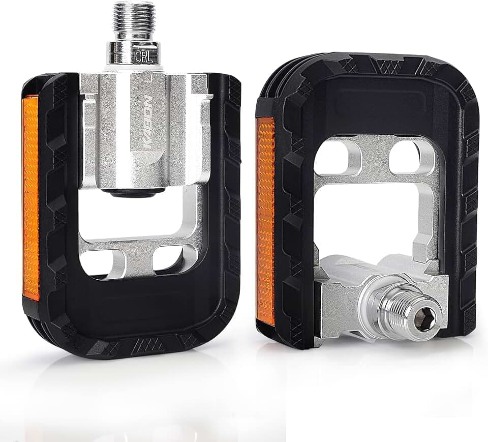 KABON Folding Bike Pedals, Bicycle Foldable Pedals with Aluminum, Universal 9/16 inch Non-Slip Cycling Pedals for Folding Bike, BMX Bike, Road Bike, Mountain Bike MTB