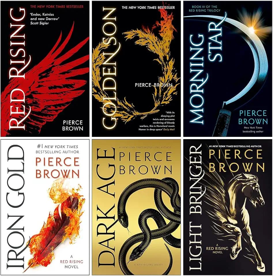 Red Rising Series 6 Books Collection Set By Pierce Brown (Red Rising, Golden Son, Morning Star, Iron Gold, Dark Age & Light Bringer)