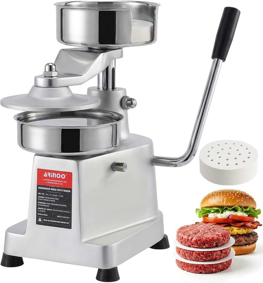 5" Commercial Burger Patty Maker, Heavy Duty Burger Press