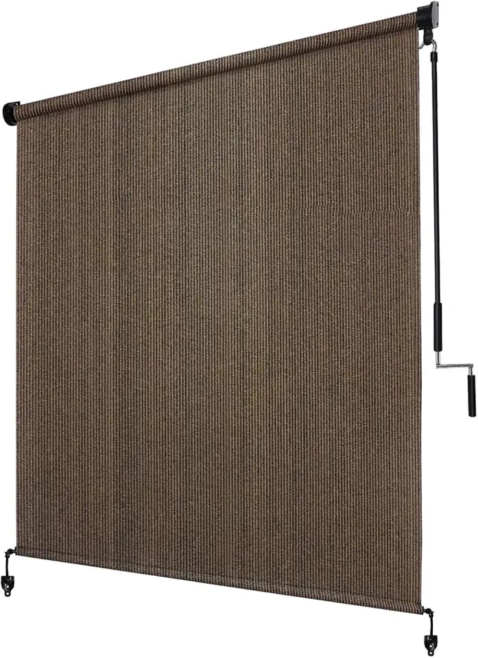 KANAGAWA Outdoor Roller Shade for Patio 8' W X 6' H, Mocha