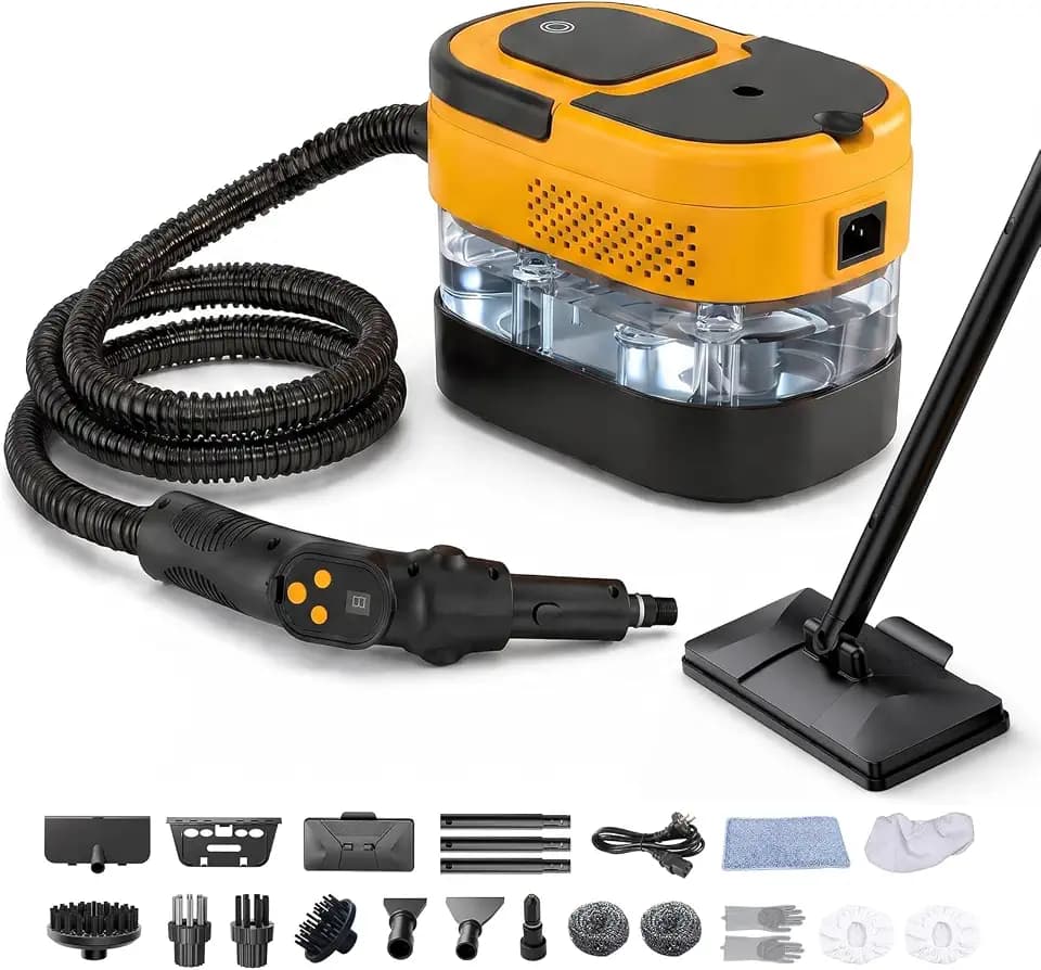 Steam Cleaner for Home, 2500W Handheld Steamer for Cleaning, 1.6L Water Tank, 10-Second Heat Up, 17 Accessories, Steam Mop for Floor, Tile, Grout, Bathroom, Kitchen, Couch and Car