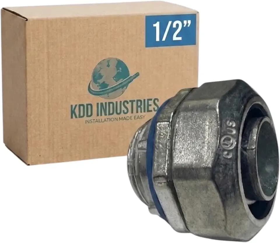 KDDIndustries Liquid Tight Connector metal 1/2” 25 Pack