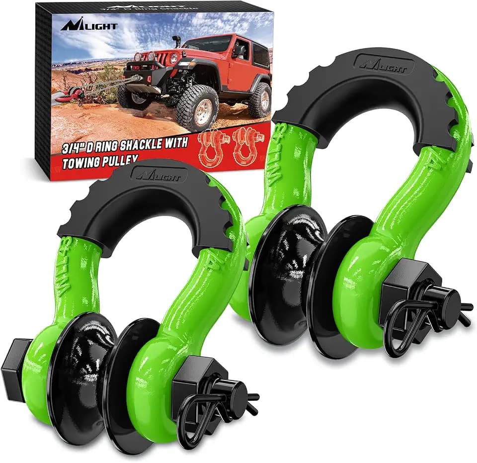Nilight 3/4" D-Ring Shackle with Snatch Block, Heavy Duty Recovery Set
