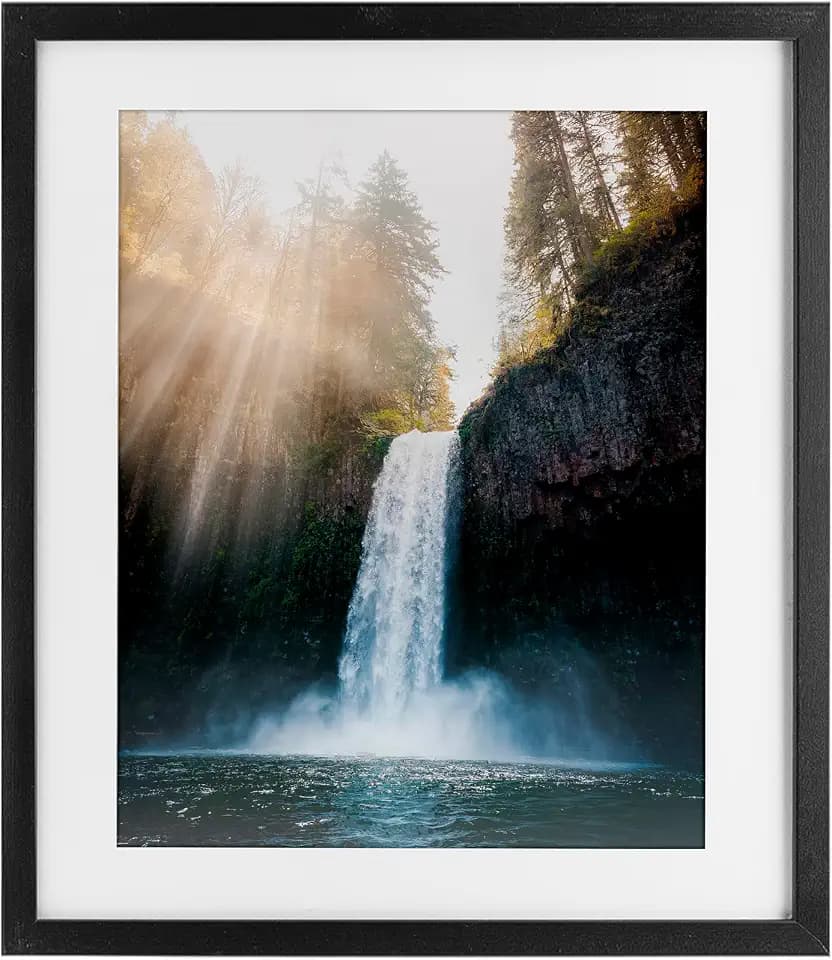 'Cascading Waterfall Magic'| Framed Print Under Glass