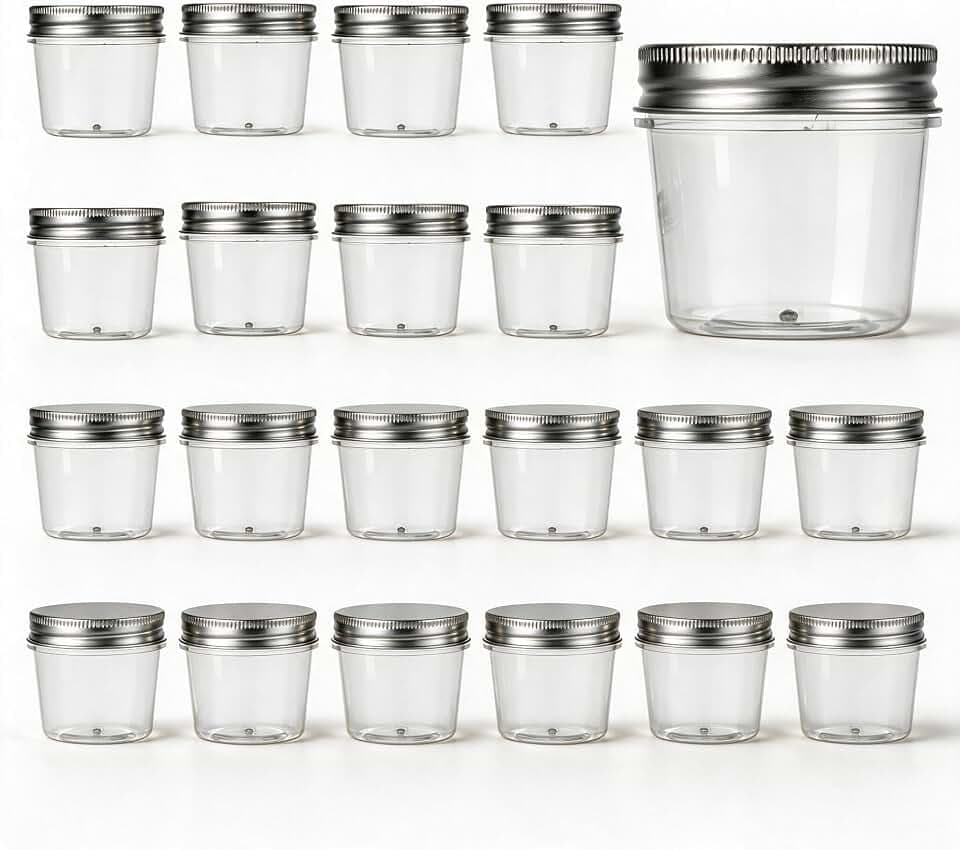 novelinks 4 oz Plastic Small Mason Jars and Small Plastic Jars with Lids
