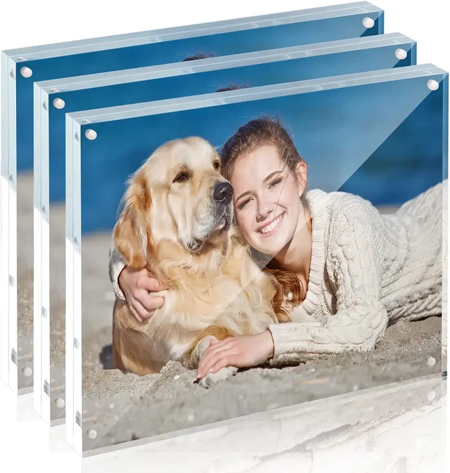TWING 8x10 Acrylic Frame 3 Pack,20MM Thicker Frameless Clear Picture Frames