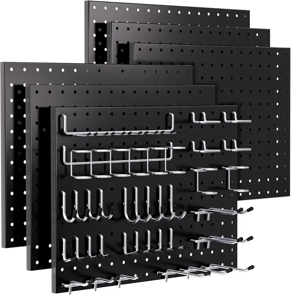 INCLY 90PCS Pegboard Wall Organizer Kit with Metal Panels and 1/4" Hooks