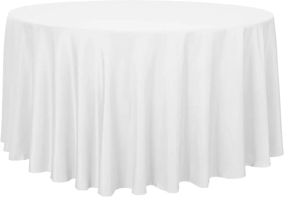 sancua Round Tablecloth, 120 Inch, White