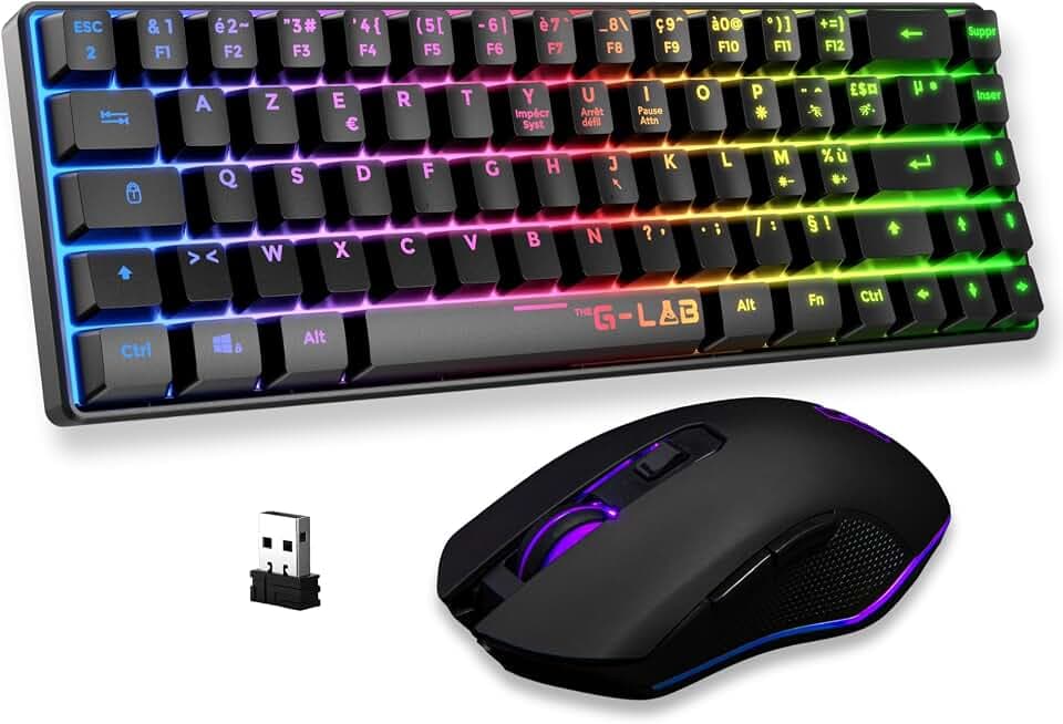 The G-Lab Combo Hydrogen WL - Gaming Tastatur Maus Set kabellos - AZERTY FR