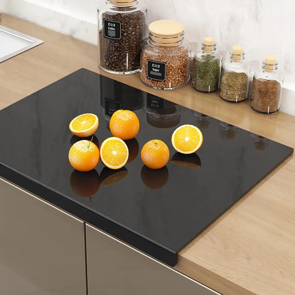 SWSKR Clear Acrylic Cutting Board with Counter Lip, 1pcs Black - 17''x13''