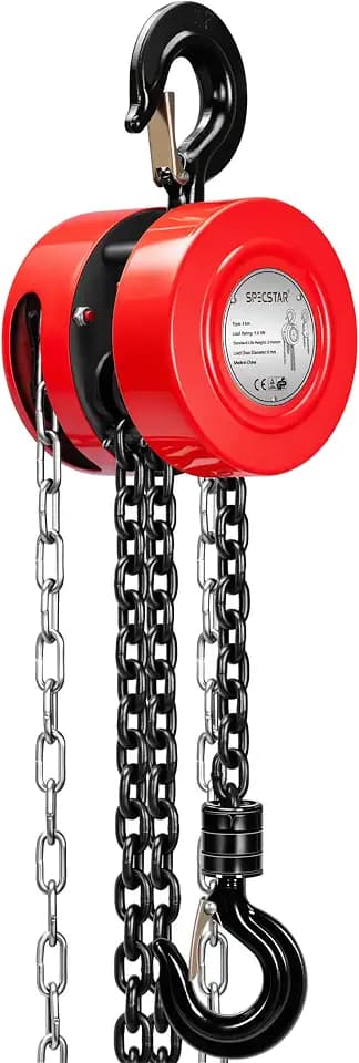 SPECSTAR Hand Chain Hoist 1 Ton 2200 Lbs Capacity 10 Feet with 2 Hooks