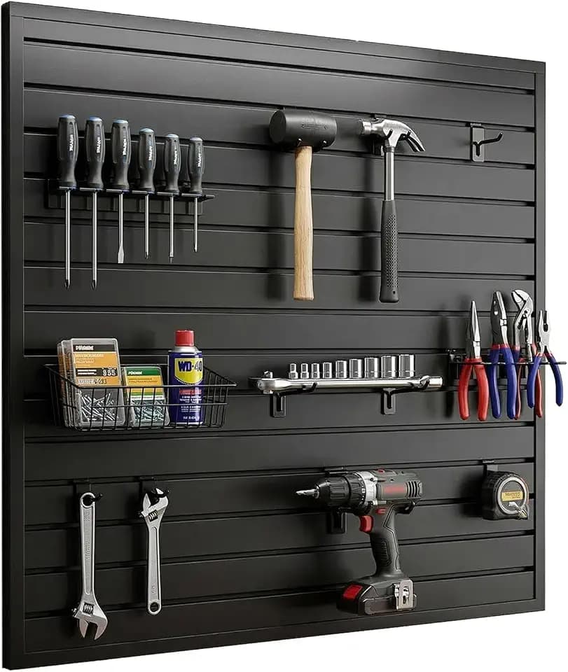 4x4Ft PVC Slat Wall Paneling, Heavy-Duty Slatwall Organizer Storage System