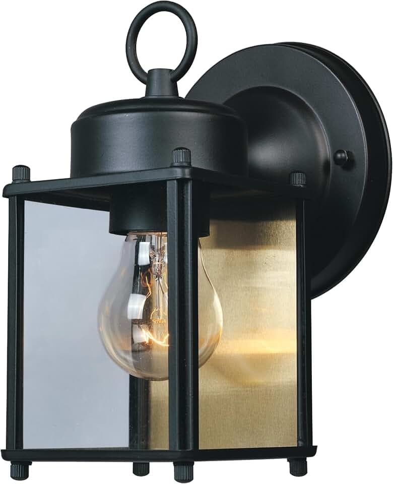 DESIGNERS FOUNTAIN Preston 8 Inch Outdoor Wall Light, Black, 1161-BK