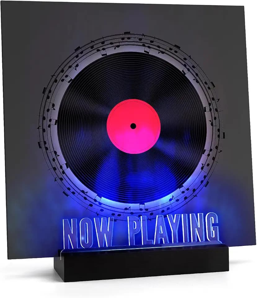 Woodoulogy Vinyl-Schallplattenständer, Holz, Acryl, mehrere Farben, LED-Lichter, lange Wiedergabe, Musiksammlung, LPS-Aufbewahrungshalter für Schallplatten
