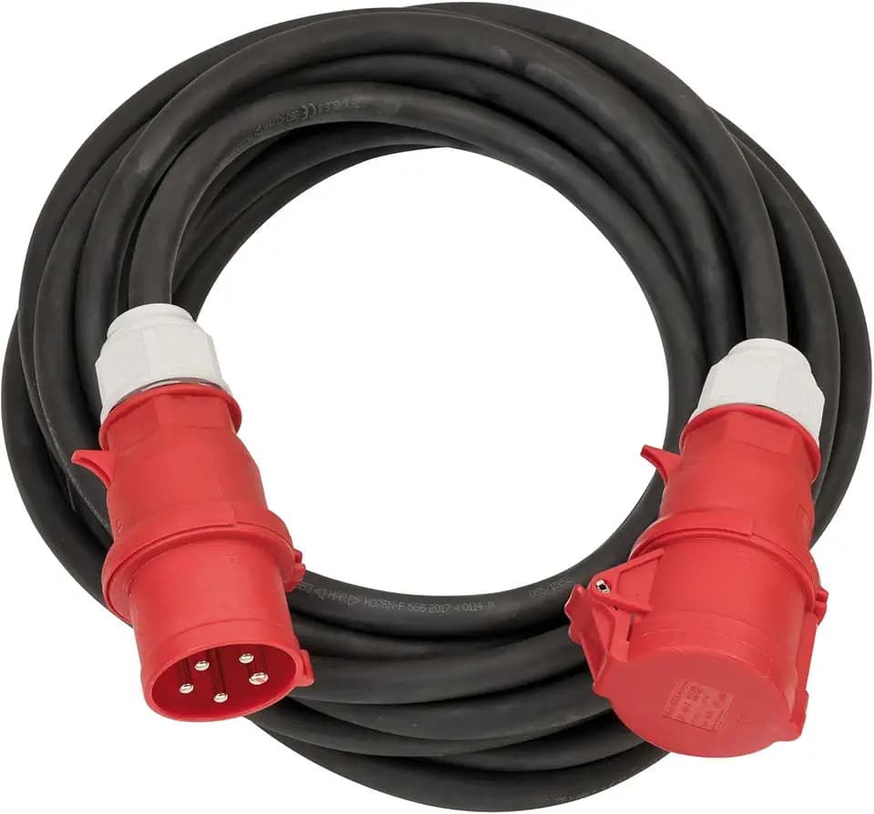 Brennenstuhl Professional CEE Verlängerungskabel IP44 10m | H07RN-F 5G6,0, 400V/32A 5-polig mit CEE Stecker und Kupplung, für den Außenbereich IP44, Made in Germany, schwarz