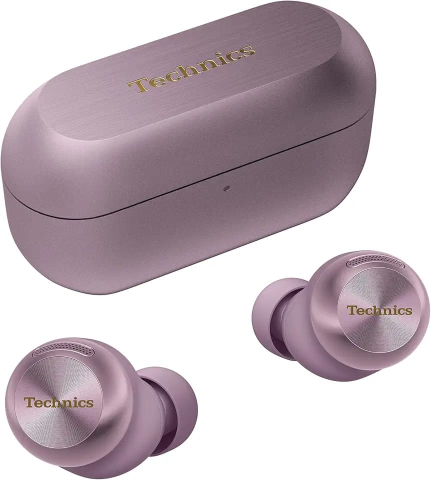Technics EAH-AZ100 10mm True Wireless Earbuds mit Magnetic Fluid Driver, Adaptive Noise Cancelling, Voice Focus AI, 3-Geräte Multipoint, Dolby Atmos, Qi, IPX4, Flieder